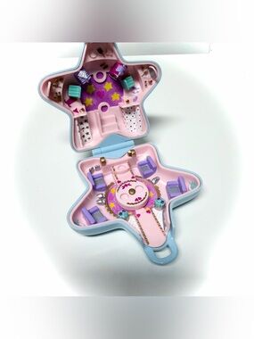 Vintage Polly Pocket Blue Bird 1992 Fashion Fun Star Compact